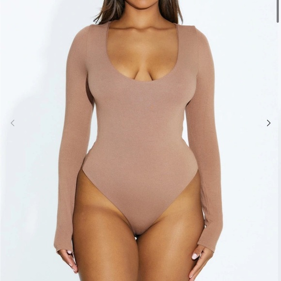 Naked Wardrobe longsleeve “Come around” bodysuit XL in Coco - Picture 4 of 5
